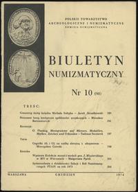 Biuletyn Numizmatyczny, zeszyt nr 10/1974 (98), 