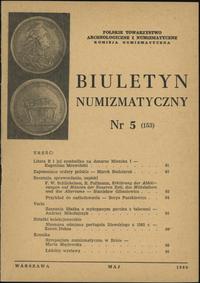 Biuletyn Numizmatyczny, zeszyt nr 5/1980 (153), 