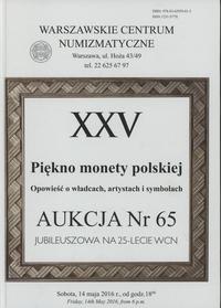 literatura numizmatyczna, Katalog aukcyjny 65. aukcji WCN: Witold Garbaczewski – Piękno monety polsk..