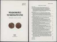 czasopisma, Wiadomości Numizmatyczne, rok LXII, zeszyt 1–2 (205–206), Warszawa 2018