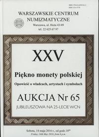 literatura numizmatyczna, Katalog aukcyjny 65. aukcji WCN: Witold Garbaczewski – Piękno monety polsk..