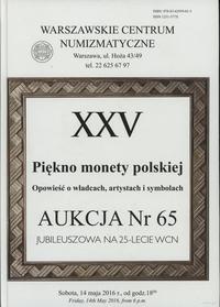literatura numizmatyczna, Katalog aukcyjny 65. aukcji WCN: Witold Garbaczewski – Piękno monety polsk..