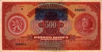 500 koron 2.05.1929, nadruk 04.1939, SPECIMEN, P