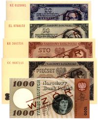20, 50, 100, 500 złotych z 1.07.1948 oraz 1.000 