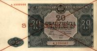 20 złotych- SPECIMEN 15.05.1946, A 8900000123456
