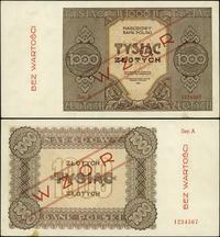 1.000 złotych  1945, seria A, numeracja 1234567,