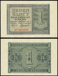 1 złoty 1.08.1941, seria AF, numeracja 0141552, 