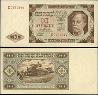10 złotych 1.07.1948, seria D, numeracja 0731244