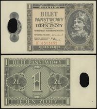 1 złoty 1.10.1938, seria IF, numeracja 6313459, 