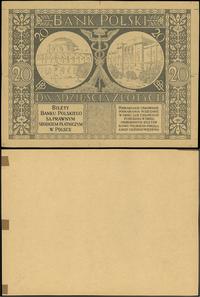 Polska, makieta (czarnodruk) strony odwrotnej banknotu 20 złotych emisji 1.03.1926