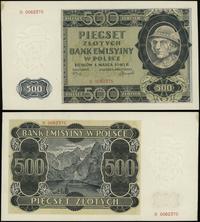500 złotych 1.03.1940, seria B, numeracja 006237