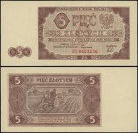 5 złotych 1.07.1948, seria BB, numeracja 6453136