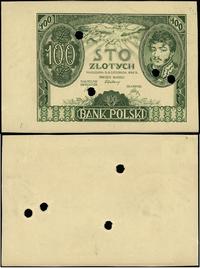 100 złotych 9.11.1934, próbny druk w kolorze zie