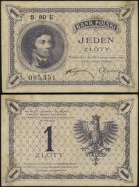 1 złoty 28.02.1919, seria 80 E, numeracja 095351