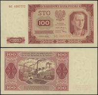 100 złotych 1.07.1948, seria GC, numeracja 40877