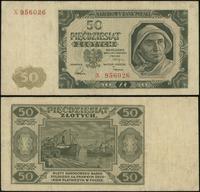 50 złotych 1.07.1948, seria X, numeracja 956026,