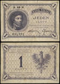 1 złoty 28.02.1919, seria 68 H, numeracja 031991
