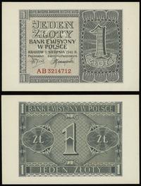 1 złoty 1.08.1941, seria AB, numeracja 3214712, 