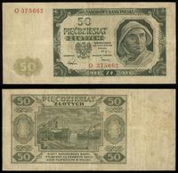 50 złotych 1.07.1948, seria O, numeracja 375662,