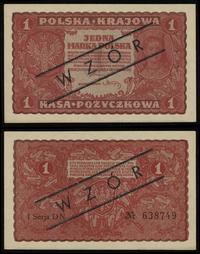 1 marka polska 23.08.1919, czarny nadruk “WZÓR”,