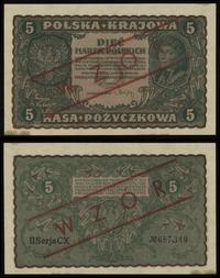 5 marek polskich 23.08.1919, czerwony nadruk “WZ