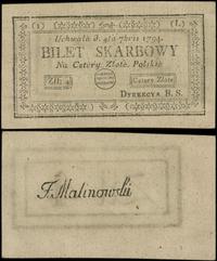 4 złote polskie 4.09.1794, seria 1-L, Lucow 43l 