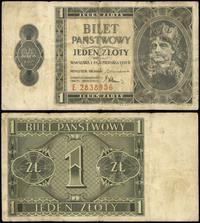1 złoty 1.10.1938, seria E, numeracja 2838956, w