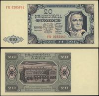 20 złotych 1.07.1948, seria FR, numeracja 028586