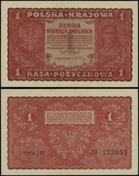 1 marka polska 23.08.1919, seria I-JW, numeracja