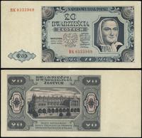 20 złotych 1.07.1948, seria BK, numeracja 033396