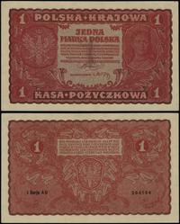 1 marka polska 23.08.1919, seria I-AU, numeracja