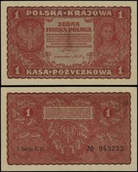 1 marka polska 23.08.1919, seria I-EM, numeracja