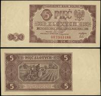 5 złotych 1.07.1948, seria AH, numeracja 7541488
