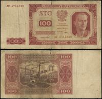 100 złotych 1.07.1948, seria AU, numeracja 47440