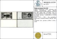 Polska, odbitka fotograficzna strony odwrotnej oraz odbitka kserograficzna strony głównej niezrealizowanego projektu banknotu 50, bez daty emisji (jak 1.07.1948)