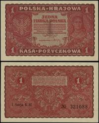 1 marka polska 23.08.1919, seria I-KM, numeracja