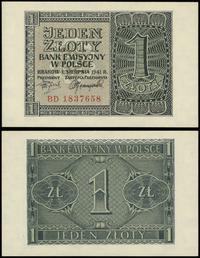 1 złoty 1.08.1941, seria BD, numeracja 1837658, 