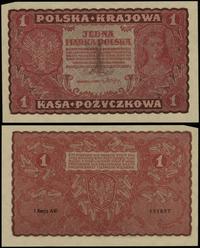 1 marka polska 23.08.1919, seria I-AG, numeracja