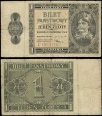 1 złoty 1.10.1938, seria X, numeracja 1902176, w