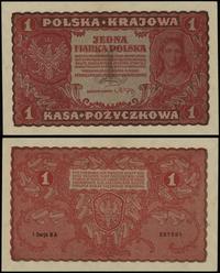 1 marka polska 23.08.1919, seria I-BA, numeracja