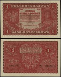 1 marka polska 23.08.1919, seria I-FD, numeracja