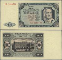 20 złotych 1.07.1948, seria EE, numeracja 358978
