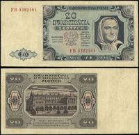 20 złotych 1.07.1948, seria FB, numeracja 538246