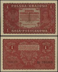 1 marka polska 23.08.1919, seria I-GE, numeracja