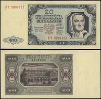 20 złotych 1.07.1948, seria FY, numeracja 009470
