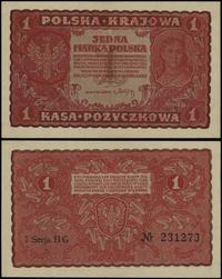 1 marka polska 23.08.1919, seria I-HG, numeracja