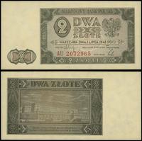 2 złote 1.07.1948, seria AU, numeracja 2072965, 