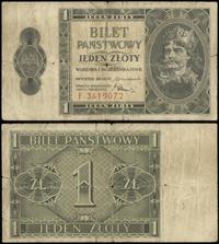 1 złoty 1.10.1938, seria F, numeracja 3419072, w