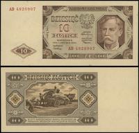 10 złotych 1.07.1948, seria AD, numeracja 482890