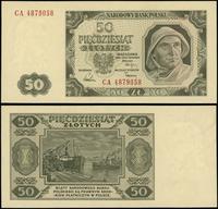 50 złotych 1.07.1948, seria CA, numeracja 487905